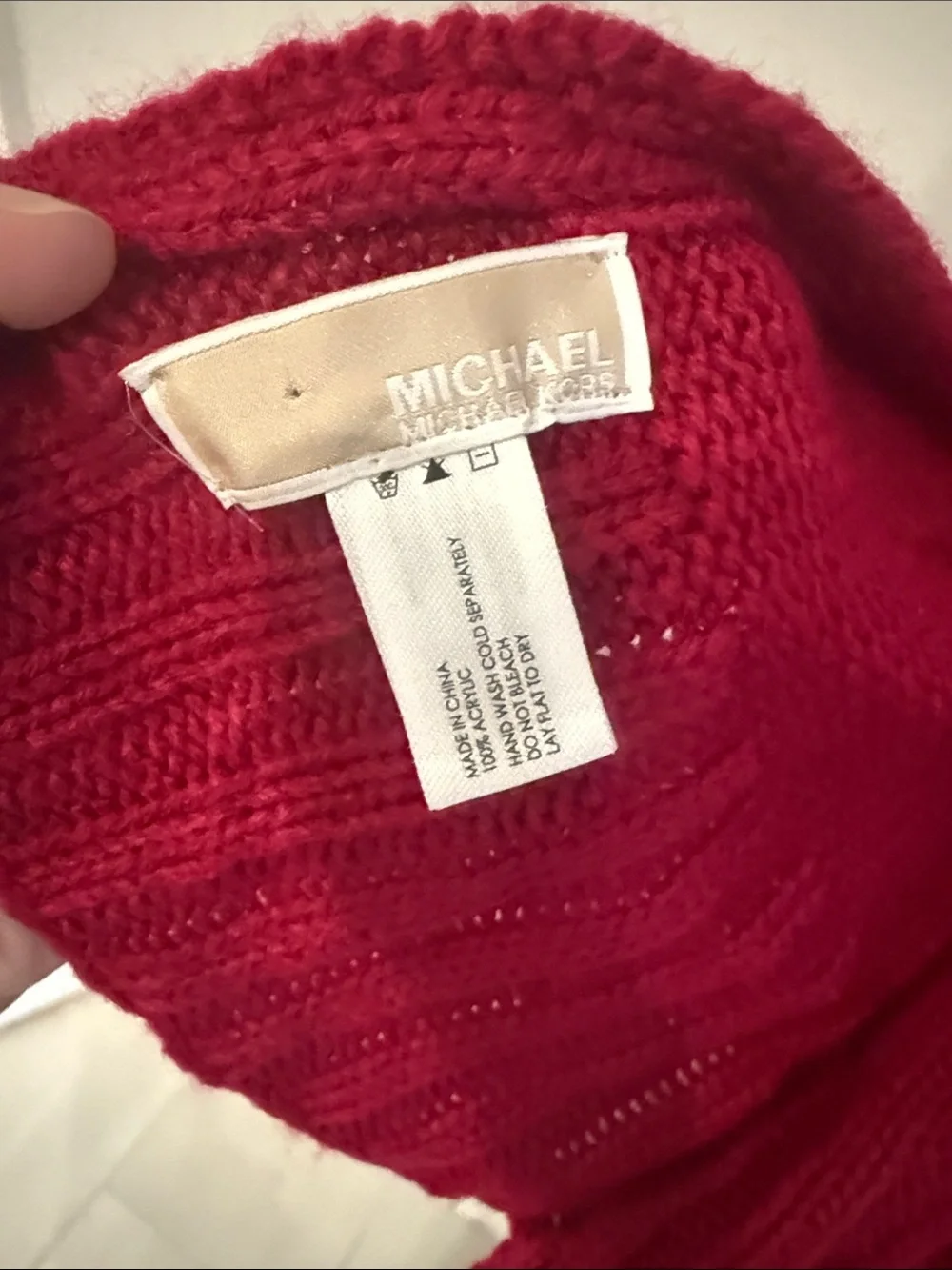Michael Kors Embellished Knit Beanie and Scarf Set - Red